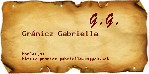 Gránicz Gabriella névjegykártya